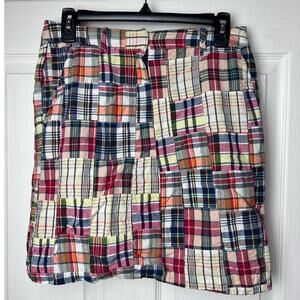 Larry Levine Patchwork, Plaid Mini Skirt 100% Cotton Women's Size 6